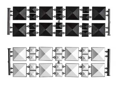 c-viviani-black-and-white-pyramid-bracelets