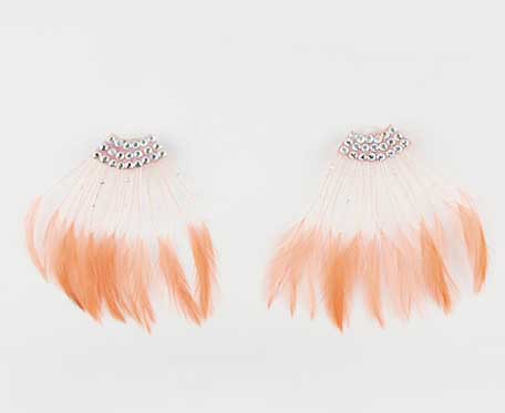 seville-michelle-anastos-orange-feather-earrings