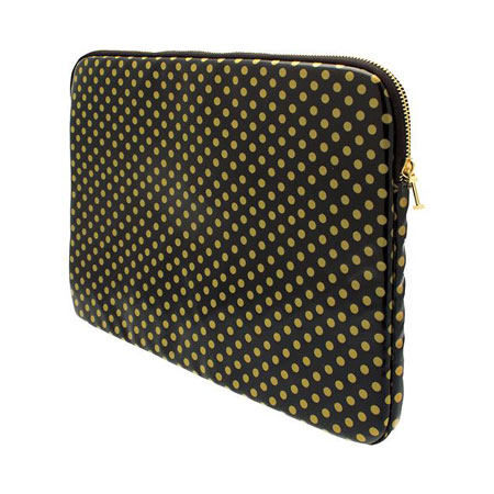 isaac-mizrahi-laptop-sleeve-with-gold-polka-dots