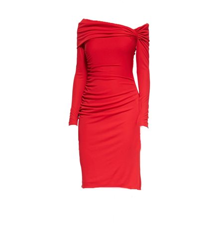 Fiona Long Sleeve Bandage Dress- Red