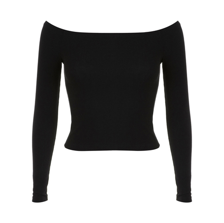 miss-selfridge-long-sleeve-rib-bardot-top