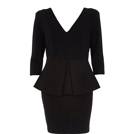 river-island-black-v-neck-peplum-dress