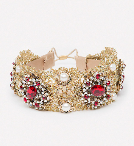 bebe-lace-and-ruby-stone-headpiece