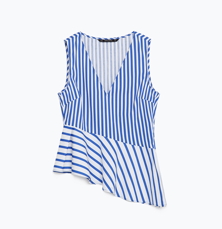 zara-striped-peplum-top