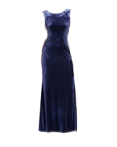 landry-by-shelli-segal-embellished-velvet-gown