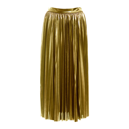 metallic-pleated-mini-skirt