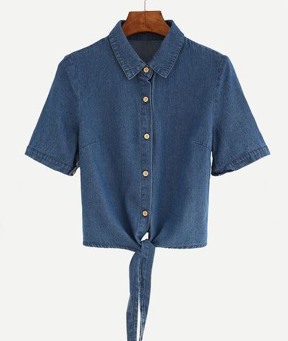 romwe-blue-knotted-denim-top