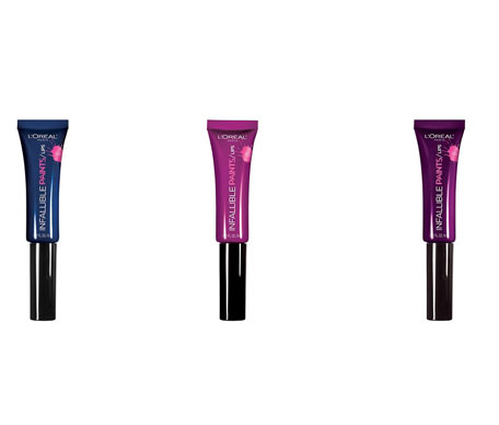 loreal-infallible-lip-paints-in-navy-spy-violet-twist-bewitching-bordeaux