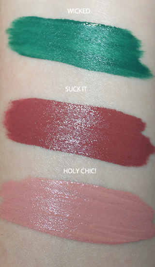 too-faced-melted-matte-wicked-suck-it-and-holy-chid-swatches