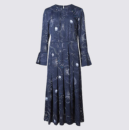 mark-and-spencer-constellation-print-midi-dress