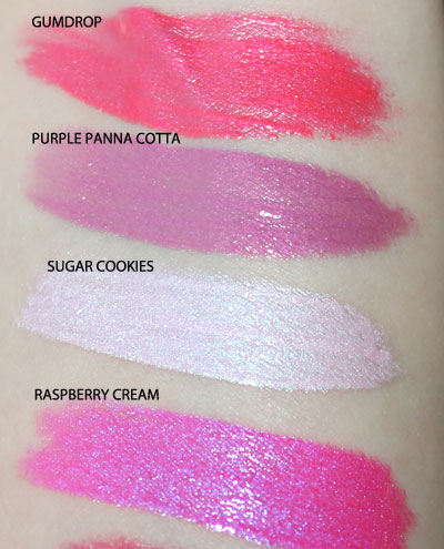 MAC-OH-SWEETIE-LIP-CREAM-GUMDROP-SUGAR-COOKIES-RASPVERRY-CREAM-SWATCHES